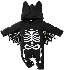 FUTERLY Disfraz Murcielago Bebe, Disfraz Halloween Bebé, Disfraz Esqueleto Bebe, Traje Halloween Bebe, Disfraces Halloween Bebe, Trajes de Halloween para Bebe, 12-18 Meses