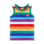 Mud Kingdom Cute Boys Tank Tops Rainbow Stripe 7