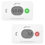 CPVAN Wireless 3-in-1 Carbon Monoxide Detector with Temperature & Humidity, Carbon Monoxide Alarms for Home Safety, CO Alarm with 10 Years Life, EN 50291, Replaceable Batteries. 2 Pack