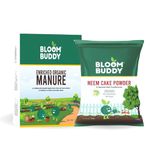 Bloombuddy Enriched Organic Manure 900gm and Neem Cake Powder 450gm Combo - Nutrient-Rich Organic Fertilizer and Soil Conditioner