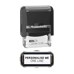 Custom Stamp with Black Ink Personalised Self-Inking Business Address Rubber - 38 x 14mm (1 Line)