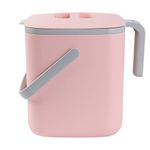 BLUE GINKGO Kitchen Compost Bin - 5 Litre Easy Clean Food Waste Bin for Kitchen with Handles | Countertop Compost Bin Kitchen Food Scrap Pail Bucket (Made in Korea) - Pink