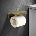 USF Stainless Steel 304 Grade Toilet Paper Holder for Bathroom | Toilet Roll Holder | Toilet Tissue Holder with Mini Shelf Rack Stand | Bathroom Accessories (Antique)