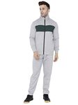 CHKOKKO Men Winter Track Suit Zipper Set Bottle Green S