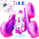 Toys for Girls 3-10, vicia RC Stunt Car Girls Gifts 5-12 Years Old Remote Control with Headlights Car Toys Girls Gifts Toys 3-5 Year Old Boy Rechargeable Toy Cars