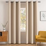 MIULEE Thermal Insulated Room Darkening Curtains - Grommet Top Light Blocking Blackout Window Treatment Set for Living Room/Bedroom, 2 Panels of 42 x 84 Inches in Beige