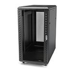 StarTech.com 18U 19" Server Rack Cabinet - 4 Post Adjustable Depth (6-32") Locking Knock Down Network/Computer Equipment Enclosure - Mobile w/Glass Door & Casters - HP ProLiant ThinkServer (RK1836BKF)