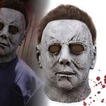 Michael Myers Mask Scary Halloween Mask Horror Killer Full Head Cosplay Masquerade Headgear Costume Props for Adults