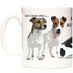 KAZMUGZ JACK RUSSELL MUG, Life is better with a Jack Russell Gift Cup. Dog lover's gift. Ceramic mug