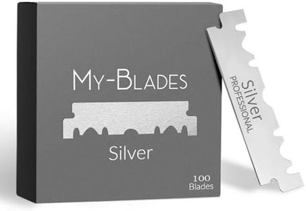 My-Blades - Silver - 100 monolame da rasoio in acciaio tedesco, semi-lame temprate con ghiaccio per rasoi