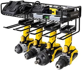 WellMall Tool Storage Organizer Holder - Wall Mount Style for Power Tool Drill as Heavy Duty Tool Shelf & Tool Rack with Compact Design, Great as Tool Box Organizers and Storage
