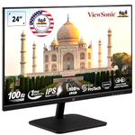 ViewSonic (from USA) 60.96 Cm (24") FHD IPS Monitor for Home and Office Use, 100 Hz, 1 MS Response time, AMD Free Sync, Dual Speaker, Wall Mount, Bezel Less, Eye-Care, Srgb104%, HDMI, VA2432-MH