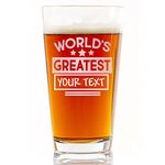 WORLD'S GREATEST DAD Beer Pint Glass - Funny Gift for Dad Uncle Grandpa From Daughter Son Wife - Father's Day