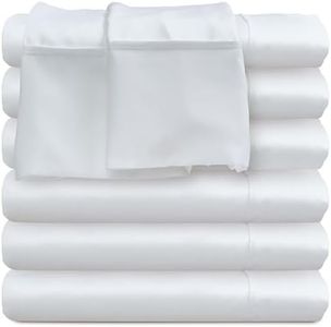 Glarea Flat Bed Sheets 6 Pack, Microfiber, White, Twin