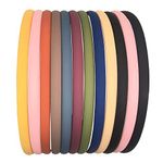 12pcs Thin Headbands for Girls Women 6mm plain Plastic Headbands with Teeth Skinny Hairbands for Kids Lady