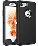 RegSun for iPhone 6s Case,iPhone 6 Case,Built-in Screen Protector, Shockproof 3-Layer Full Body Protection Rugged Heavy Duty High Impact Hard Cover Case for iPhone 6/6s 4.7 inch,Black