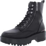 GUESS Women's Fearne Combat Boot, Black 967, 8