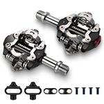 KOOTU 9/16" Bike Pedals,Flat Unicycles Bicycle Pedals, Non-Slip Aluminum Alloy Platform Cycling Pedals Sealed Bearing Pedals for MTB(SPD-SL)