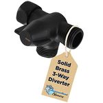 HammerHead Showers® ALL METAL 3 Way Shower Diverter Valve - Shower Arm Diverter Connects Fixed and Hand Held to Shower Arm - Shower Diverter for Dual Shower Head - Shower Splitter - Oil Rubbed Bronze