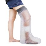 Waterproof Leg Cast Cover for Shower Bath, Adult Full Leg Cast Shower Protector to Keep Wounds Bandages Dry, Watertight Seal Cast Cover Leg for Knee Foot Ankle Toe Surgery, No Mark on Skin Reusable