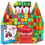 SNAPTRON Magnetic Blocks for Kids Tiles -100 Pieces Set Gifts for Girls, Boys, Magnetic Blocks for Kids 3+ Years, 4 5 6 7 8 9 10/ Constructing & Learning Builder Educational Kids Magnetic Blocks Game