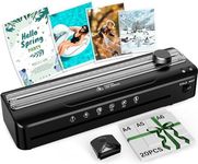 MAXDONE Laminator Machine A4 - Thermal Laminating Machine 4-in-1 Hot and Cold Laminator with Laminating Pouches Paper Trimmer and Corner Rounder No Bubbles Black