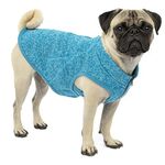 Kurgo Dog Jacket | Reversible Winter Jacket for Dogs | Pet Coat for Hiking | Water Resistant |, Heather Blue (K81025)