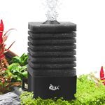 AQQA Aquarium Sponge Filter Submersible Fish Tank Filter Ultra Quiet Biochemical Sponge with 1 Spare Sponge 1 Bag of Bio Ceramic Media Balls Suitable for Freshwater and Saltwater (20-110 Gallon)