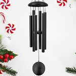 ASTARIN Wind Chimes Outdoor Deep Tone, 36 in Memorial Wind Chimes Large with 6 Heavy Tubes, Large Deep Tone Wind Chimes Outdoor for Garden Hanging Décor,Sympathy Gifts. Black