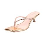 Metro Women Rose Gold Kitten Heel Sandal UK/7 EU/40 (40-77)