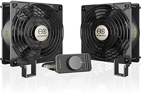 AC Infinity AXIAL S1238D, Dual 120mm Muffin Fan with Speed Controller, UL-Certified for Doorway, Room to Room, Wood Stove, Fireplace, Circulation Projects