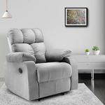 Little NAP Helios Soft Suede Fabric Single Motorized Standard Recliner | Padded 1 Seater Aaram Sofa | Relaxing Chair for Home Office Living Bed Room | 3 Year Warranty | Grey