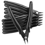 STARVAST 6 Pack 170 Flush Cutter 5 inch Micro Precision Wire Cutters Black Diagonal Cutting Pliers for Electronic, Model, Jewelry Making