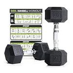 PhysKcal Hex Dumbbells Set 5kg Pair, Odourless Poly Rubber Encased Dumbbells 2.5KG 5KG 7.5KG 10KG 12.5KG 15KG 20KG Pair or Single Home Gym Weights Set, 2.5KG Pair