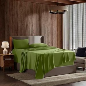 Nestl King Size Sheets Set - 4 Piece King Sheets, Deep Pocket, Hotel Luxury, Extra Soft, Breathable and Cooling, Light Green King Bed Sheets