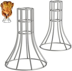 Vertical Turkey Rack Chicken Roaster Turkey Roasting Stand Turkey Holder for Weber Grill Big Green Egg Kamado Smokers Grills Accessories