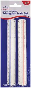 ALVIN P600C 600 Series 6 inch Plastic Engineer Triangular Scale Set