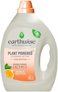 Earthwise Orange & Eucalyptus Laundry Washing Detergent Liquid 2L, 40 Washloads, Suitable for Front & Top Loader, Tough on Stains, Plant Powered Cleaning Action with Naturally Derived Enzymes