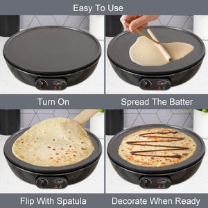 Quest Electric Pancake & Crepe Maker – Extra Large Non-Stick Surface with Utensils