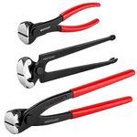 MAXPOWER 3PCS Nail Puller Set, 9 inch End Cutting Nippers, 7 inch End Cutting Pliers, 8 inch Carpenter's Pincers