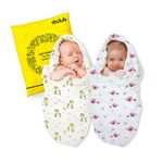 MY NEWBORN by 10 CLUB 100% Organic Muslin Swaddle for New Born Baby | Set of 2 | Baby Swaddle Wrap for New Born | Baby Towel | Baby Wrapper | Soft Cotton | Baby Shower Gift