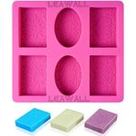 Leawall 6 Slot Oval and Rectangle soap Mould Imprint Flower, Tree Leaves, Vintage Classic Roman Design Soap Mould for Soap Making Handmade soap 1 Pc(Multicolor)