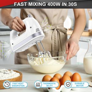 Lord Eagle Hand Mixer 400W – White Electric Kitchen Mixer