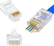 RJ45 Cat6 Pass Through Modular Plugs/Connectors (50 pack)