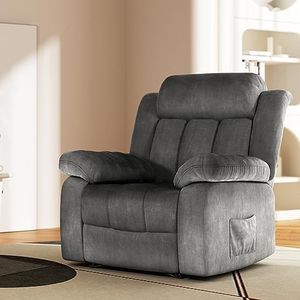 Artiss Recliner Chair, Velvet Electric Massage Chairs Lounge Sofa Heated Armchair, Home Furniture Health Personal Care, Adjustable Backrest Footrest Rocking Seat Office Grey