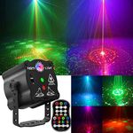 Rechargeable Party Lights, Disco DJ Lights Stage Lighting Projector Effect Sound Activated Flash Strobe Light with Remote Control for Home Parties