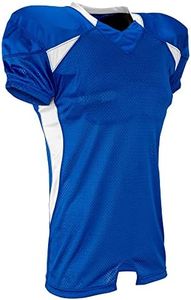 Champro Men's Standard Huddle Stretch Polyester Dazzle Football Game Jersey, Royal,White, Adult Small