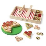 Melissa & Doug Pizza Party Wooden Play Food (Pretend Play Pizza Set, Self-Sticking Tabs, 54+ Pieces)