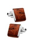 Yellow Chimes Cufflinks for Men Cuff links Stainles Steel Wooden Brown Silver Cufflinks for Men and Boy's