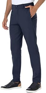 PULI Men Slim Fit Stretch Golf Pants Casual Waterproof Trousers Dress Lightweight Nylon Work Pants with Pockets Navy,38Wx30L